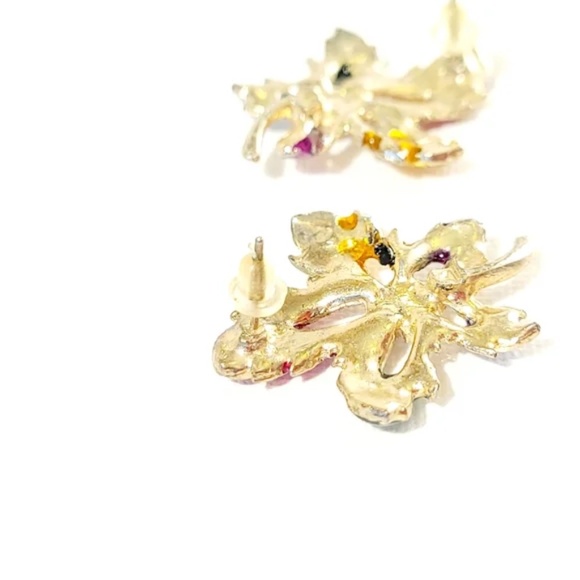 Rainbow Leaf Post Back Earrings - Picture 5 of 6